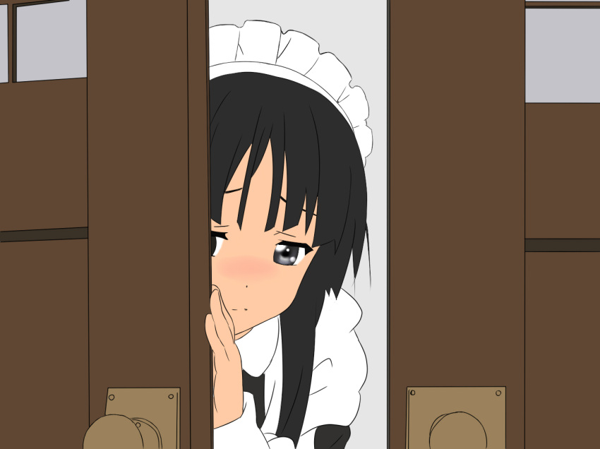 akiyama_mio black_hair blush k-on! maid tagme