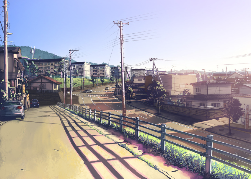 city cityscape fo~do morioka photorealistic power_lines real_world_location scenery scenic