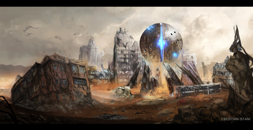 absurdres highres landscape mobius_(suicideloli) no_humans original ruins scenery science_fiction tagme wasteland