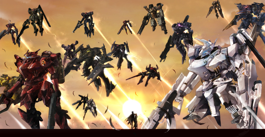 armored_core armored_core_4 artist_request character_request gun highres letterboxed mecha mecha_to_identify rifle standing tagme weapon white_glint