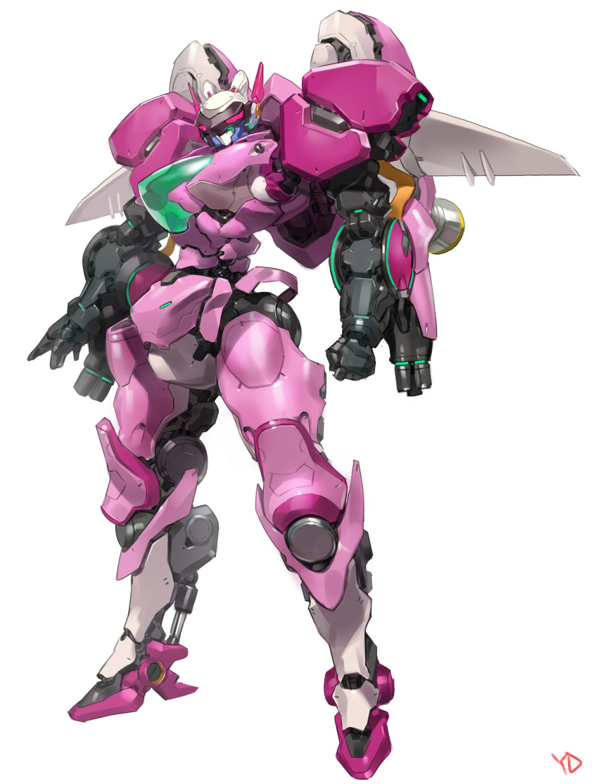 absurdres full_body highres mecha meka_(overwatch) no_humans overwatch solo standing white_background yang-do