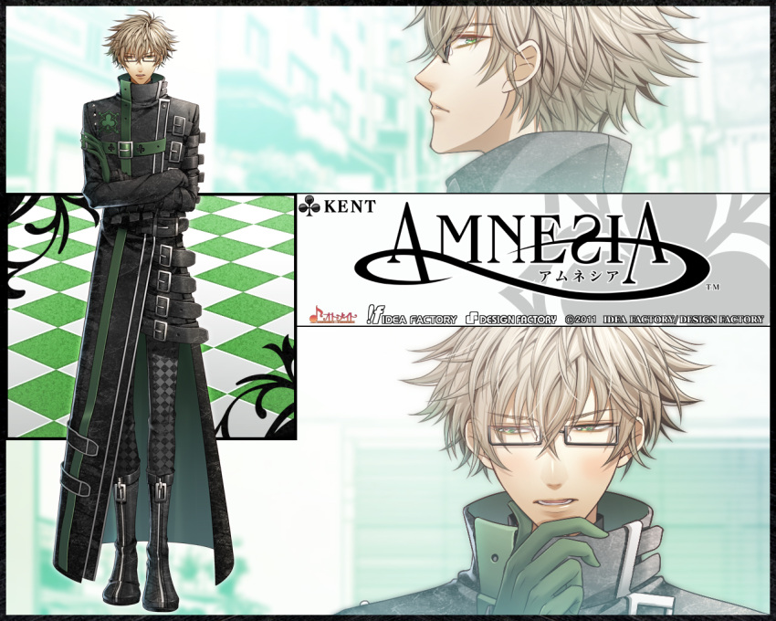 amnesia_(idea_factory) brown_hair green_eyes hanamura_mai kent_(amnesia)