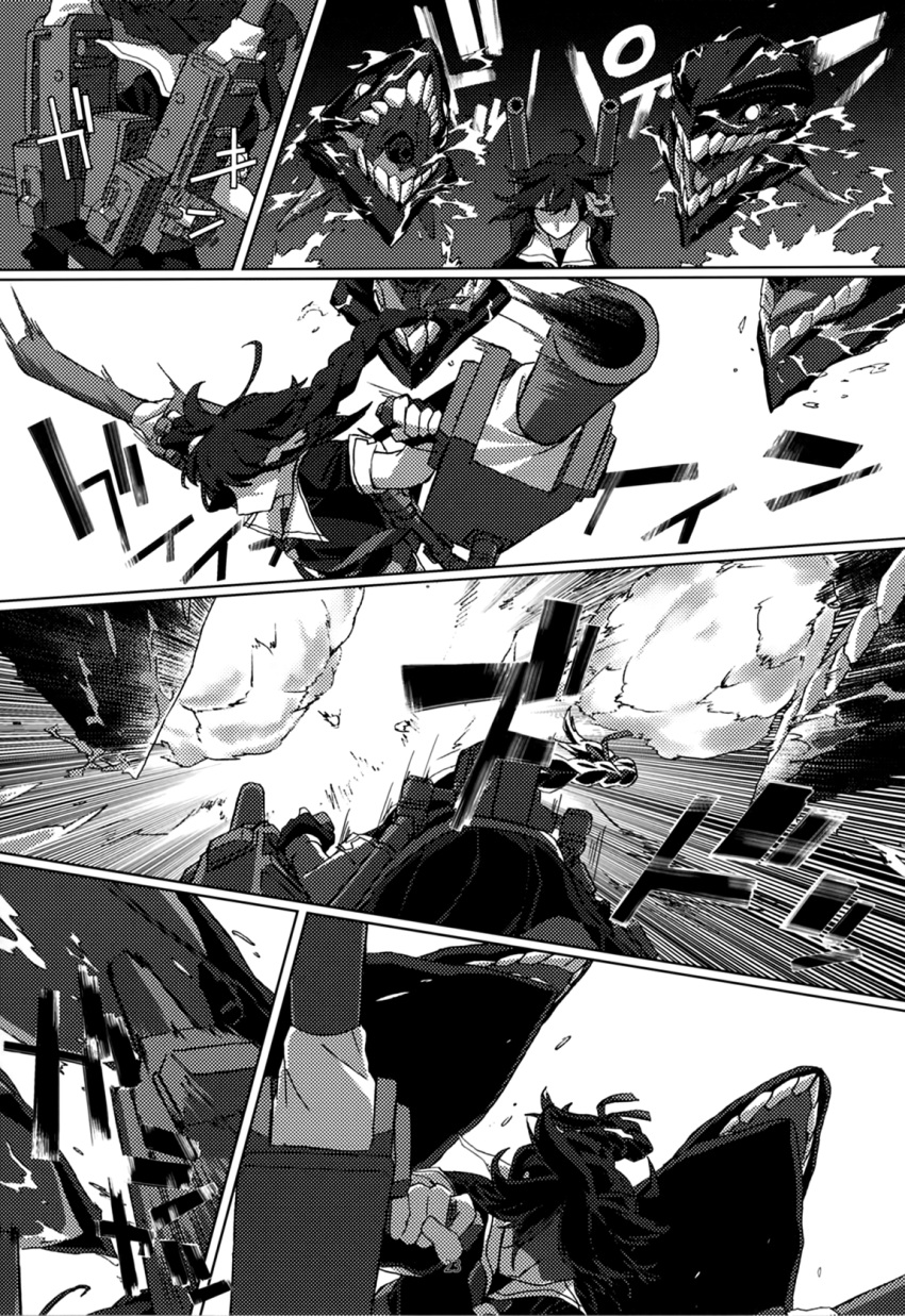 1girl blew_andwhite comic greyscale highres kantai_collection monochrome page_number remodel_(kantai_collection) ro-class_destroyer shigure_(kantai_collection) shinkaisei-kan