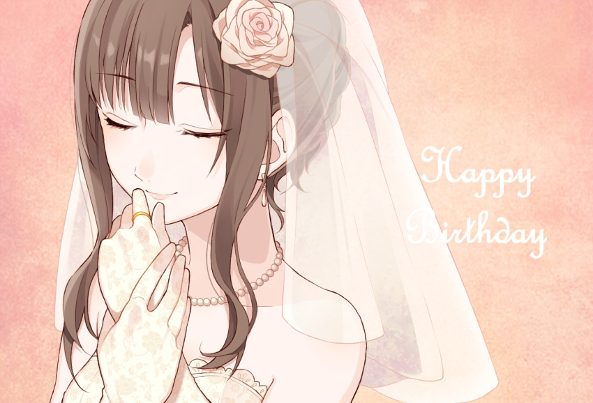 brown_hair closed_eyes long_hair mizumoto_yukari veil