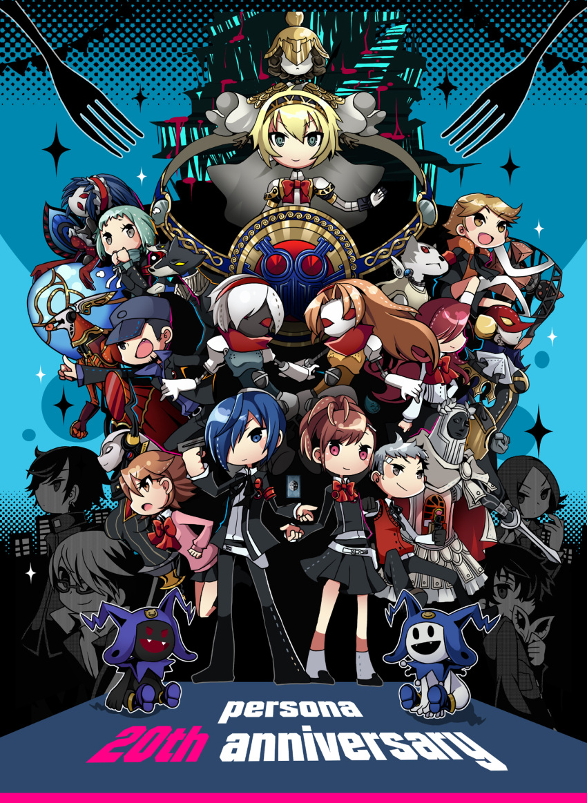 00s 10s 1996 1999 2006 2008 2016 6+boys 6+girls 90s aegis aegis_(persona) amada_ken amamiya_ren anniversary arisato_minato atlus black_frost chibi everyone female_protagonist_(persona_3) highres iori_junpei jack_frost kei_s01 kirijou_mitsuru koromaru kurusu_akira looking_at_viewer megami_tensei multiple_boys multiple_girls narukami_yuu persona persona_1 persona_2 persona_3 persona_3_portable persona_4 persona_5 sanada_akihiko school_uniform shin_megami_tensei shiomi_kotone super_smash_bros. takeba_yukari yuuki_makoto