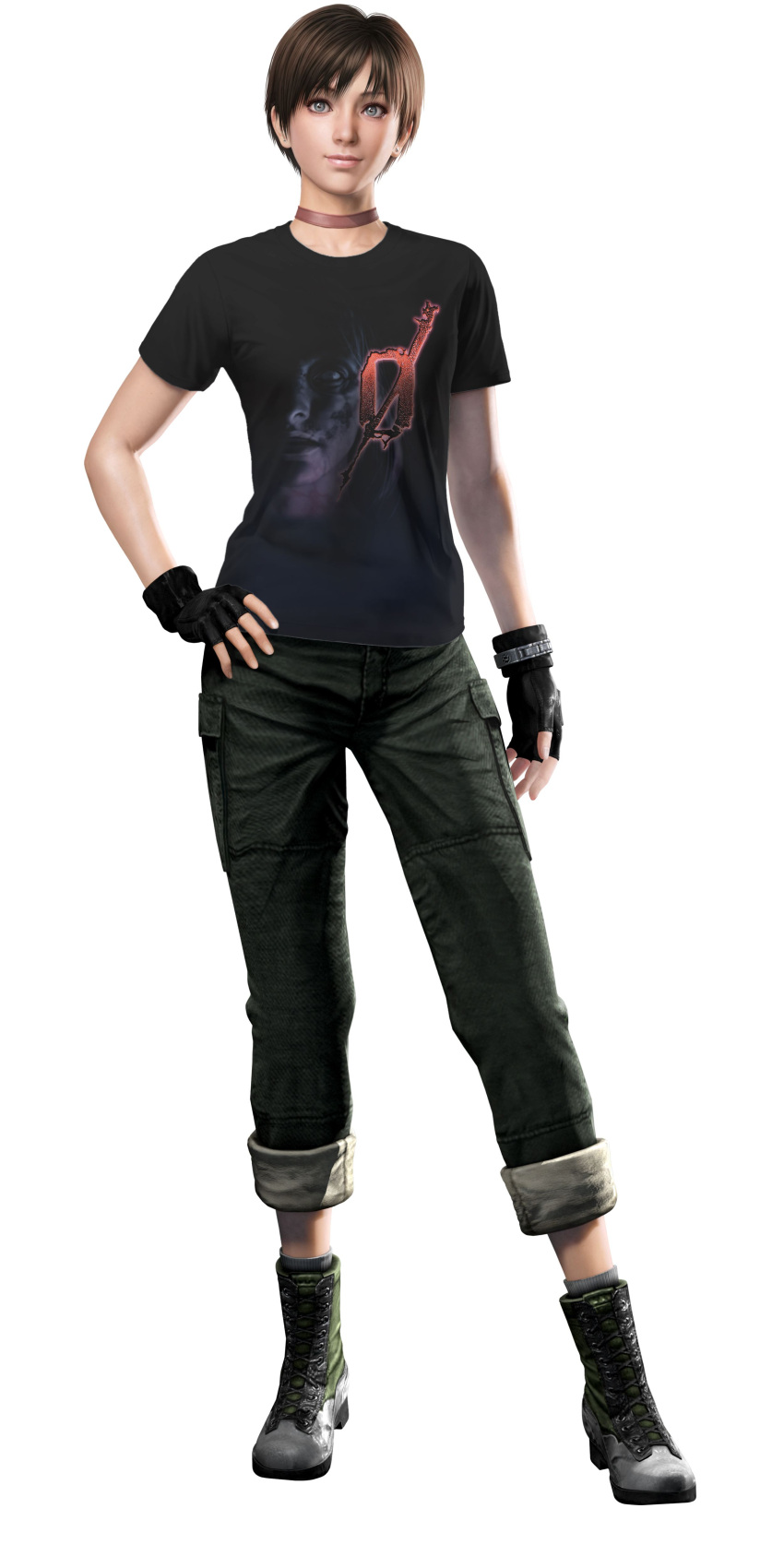 1girl alternate_costume capcom full_body official_art rebecca_chambers resident_evil resident_evil_0 solo