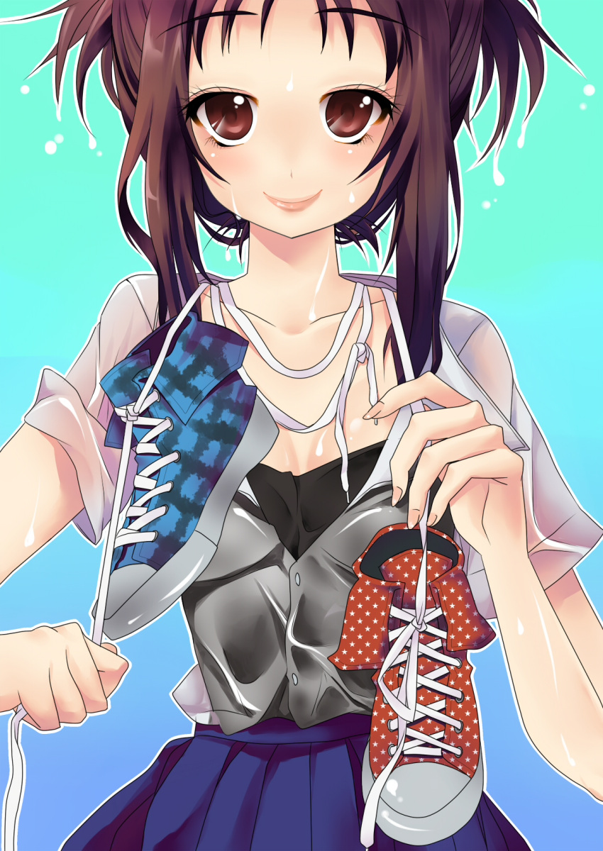 brown_hair highres original shie shoes short_hair solo