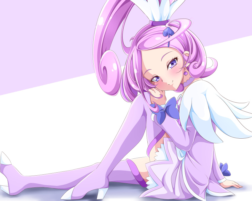 1girl absurdres boots cure_sword dokidoki!_precure highres kenzaki_makoto precure purple_hair s-operator thigh-highs thigh_boots violet_eyes