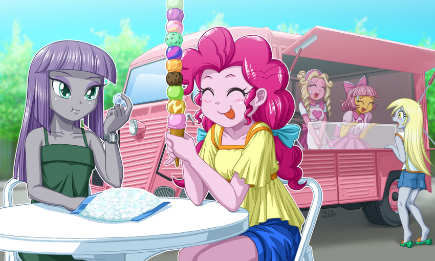 5girls derpy_hooves fawn_doo ice ice_cream marcie_pan maud_pie multiple_girls my_little_pony my_little_pony_equestria_girls my_little_pony_friendship_is_magic personification pinkie_pie tagme uotapo van