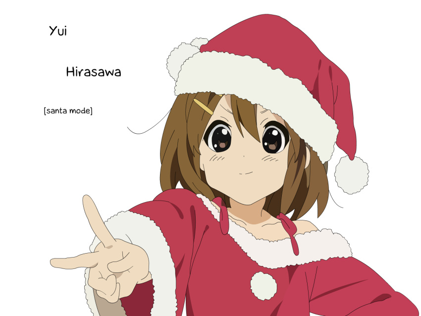 christmas hirasawa_yui k-on! santa_costume santa_hat transparent vector
