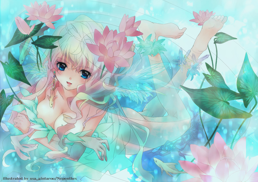 breasts cleavage flower highres macross macross_frontier sheryl_nome usa_gintarou