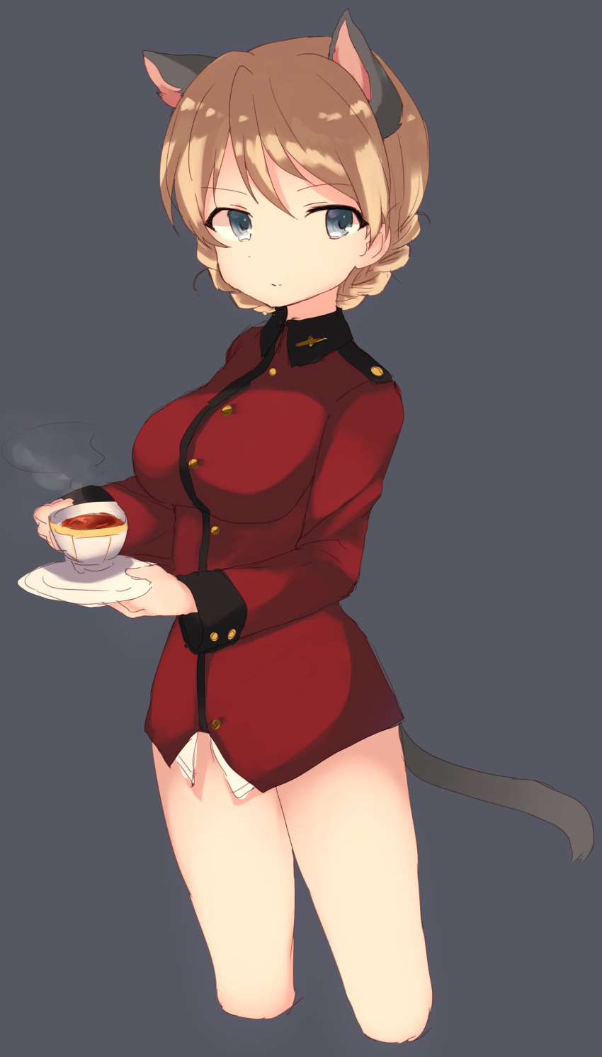 blonde_hair blue_eyes braids darjeeling girls_und_panzer no_pants strike_witches tea teacup toyosu_toyosu