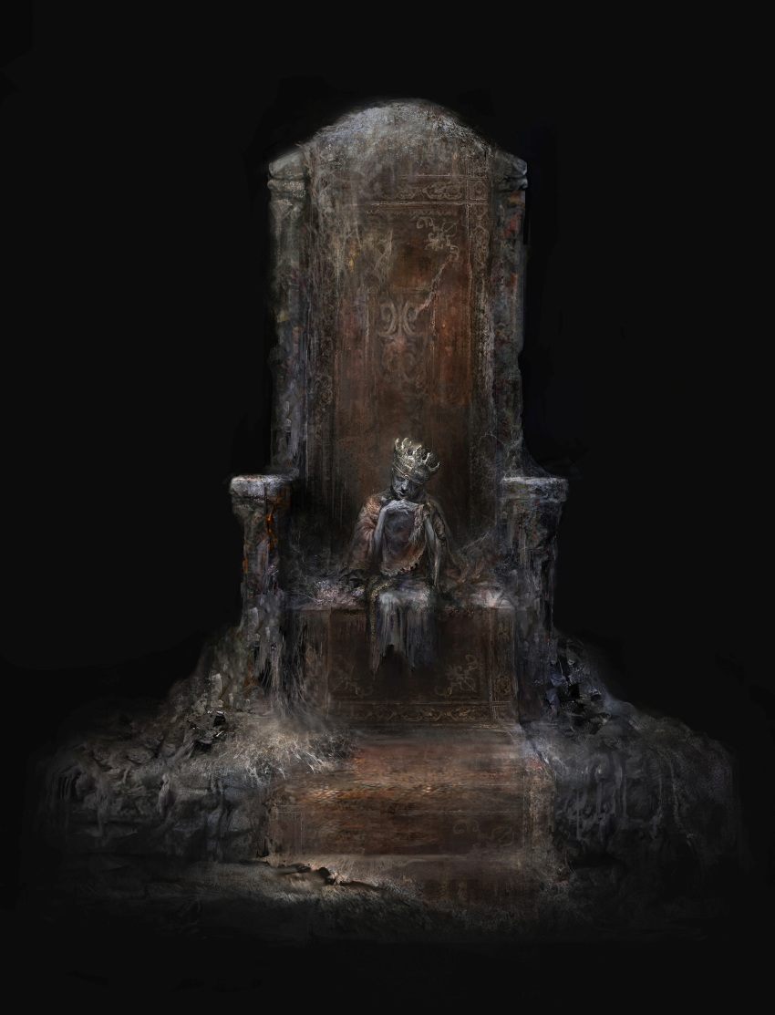 crown dark_souls dark_souls_iii from_software ludleth_of_courland official_art souls_(from_software) throne