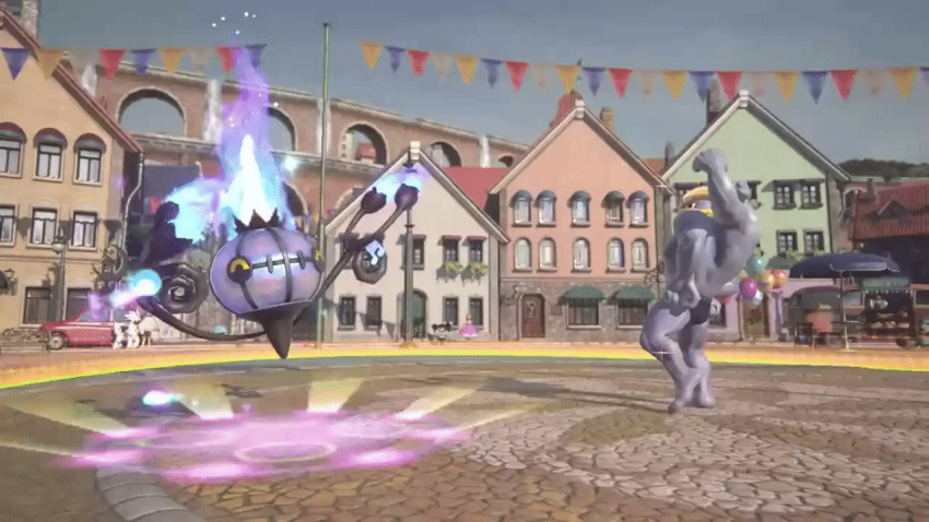 3d ^_^ animated animated_gif chandelure dancing machamp pokemon pokken_tournament