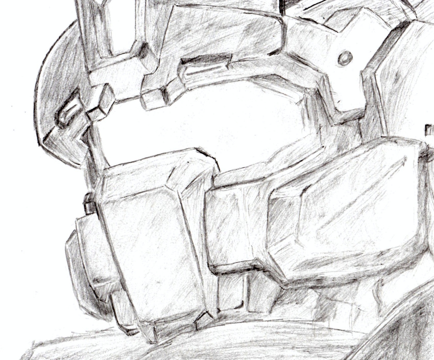 artist_request gm_(mobile_suit) gm_striker gundam gundam_we're_federation_hooligans!! highres mecha monochrome