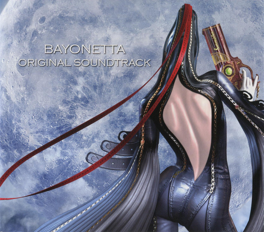 1girl ass bayonetta bayonetta_(character) black_hair cd glasses official_art