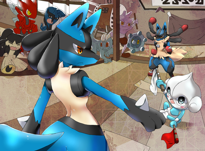 bronzor highres lucario machop mawile meditite mega_lucario pokemon sawk scizor tyrogue