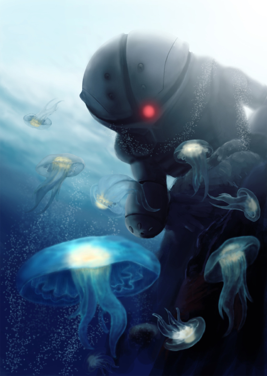 acguy battoraa gundam highres jellyfish mecha mobile_suit_gundam underwater water