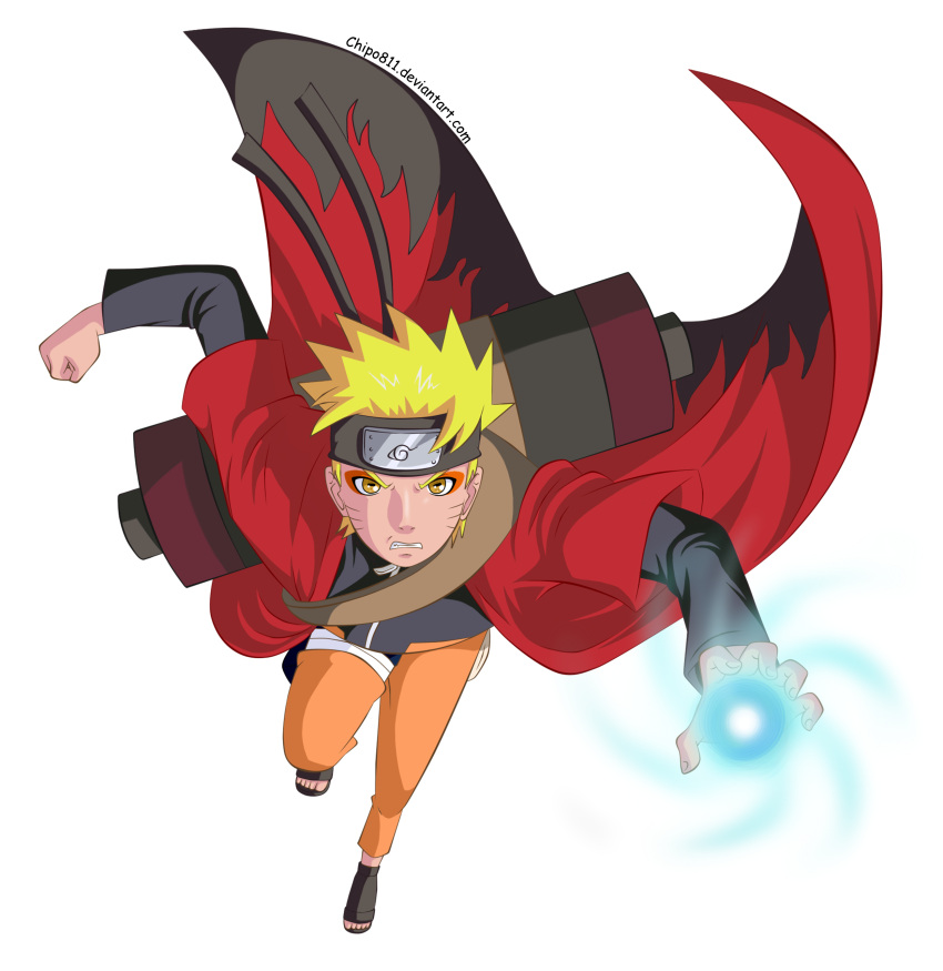 1boy blonde_hair facial_mark forehead_protector jacket male_focus naruto running simple_background solo thigh_strap transparent_background uzumaki_naruto
