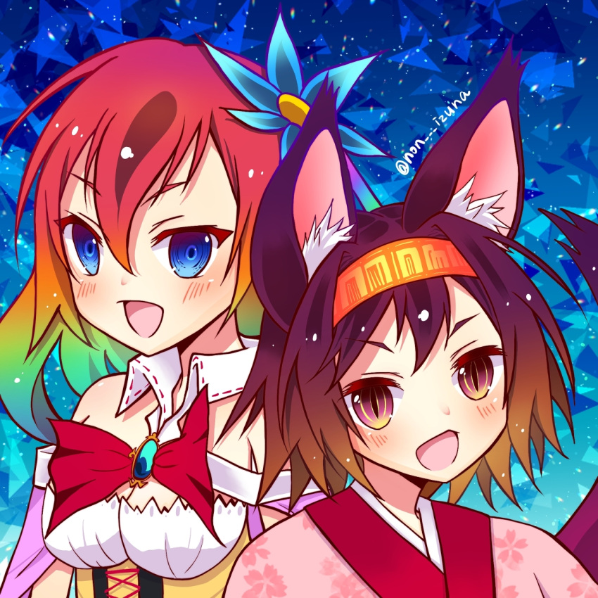 animal_ear_fluff animal_ears artist_request blue_eyes child fox_ears hairband hatsuse_izuna highres no_game_no_life pixiv purple_hair stephanie_dora