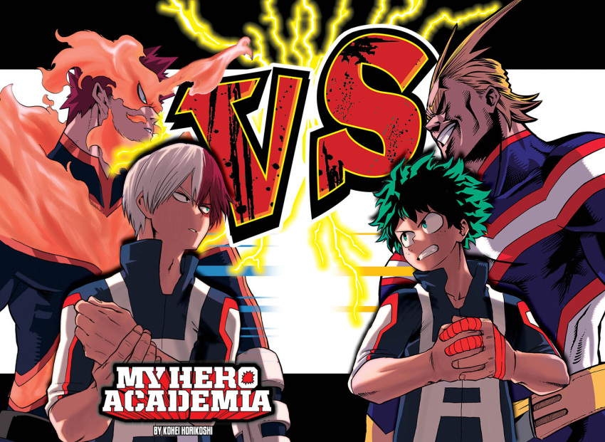 4boys all_might boku_no_hero_academia highres horikoshi_kouhei midoriya_izuku multiple_boys official_art todoroki_shouto