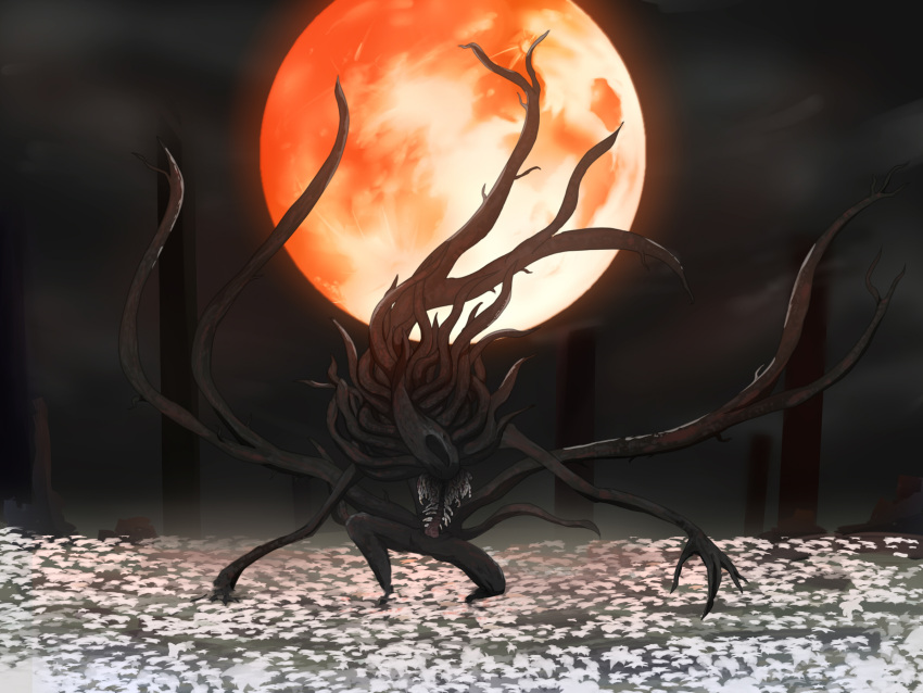 artist_request bloodborne flower from_software highres monster moon moon_presence night night_sky sky spoilers tentacle