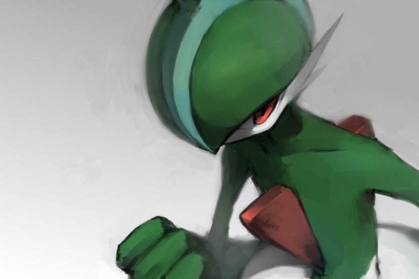 1boy gallade male_focus no_humans pokemon red_eyes solo
