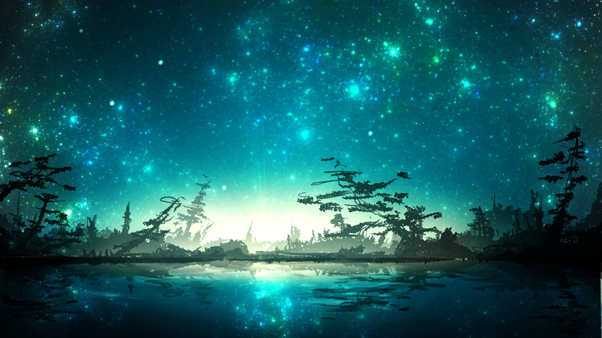 fantasy highres night night_sky original scenery sky tanabata