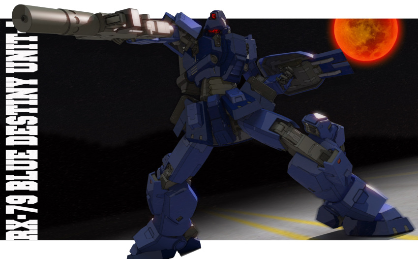 blue_destiny_01 character_name g-db gun gundam gundam_side_story:_the_blue_destiny highres mecha shield weapon