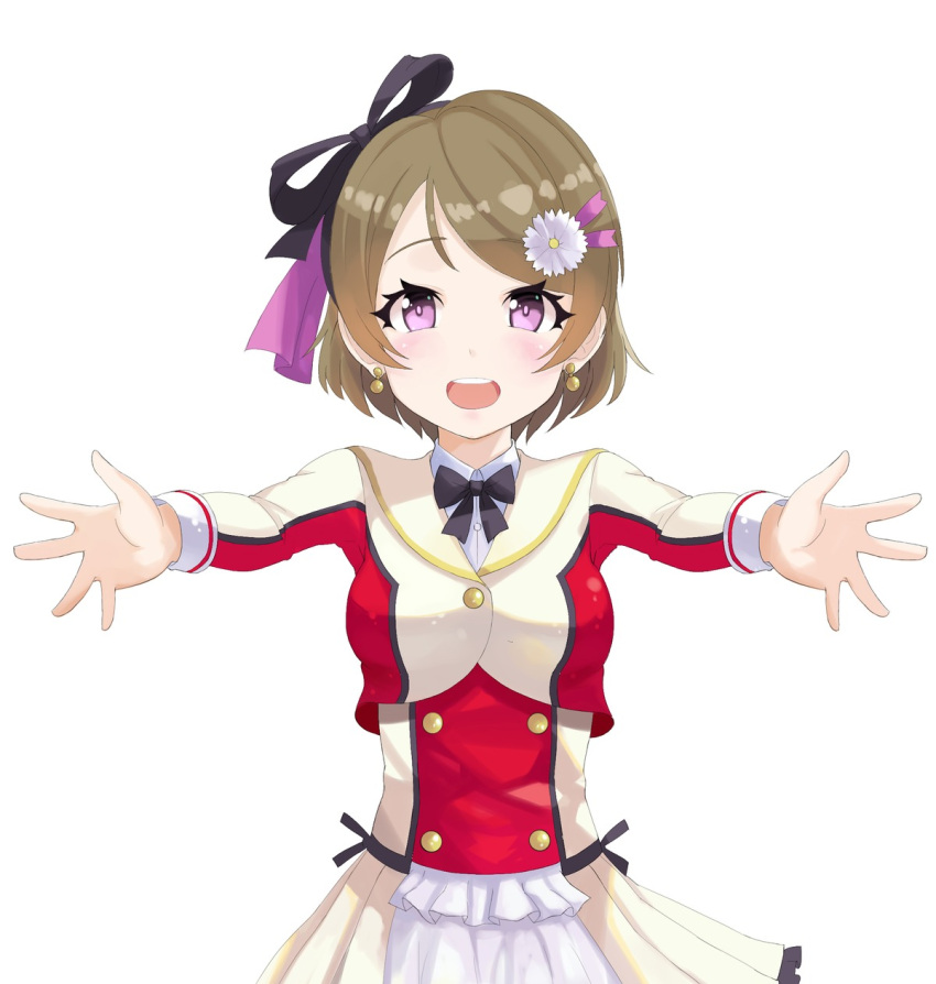 1girl atg_(wttoo0202) female koizumi_hanayo looking_at_viewer love_live!_school_idol_project outstretched_arms short_hair solo