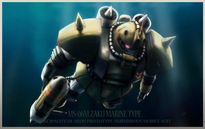 character_name gundam gundam_msv mecha underwater viridian-c water weapon zaku zaku_marine_type
