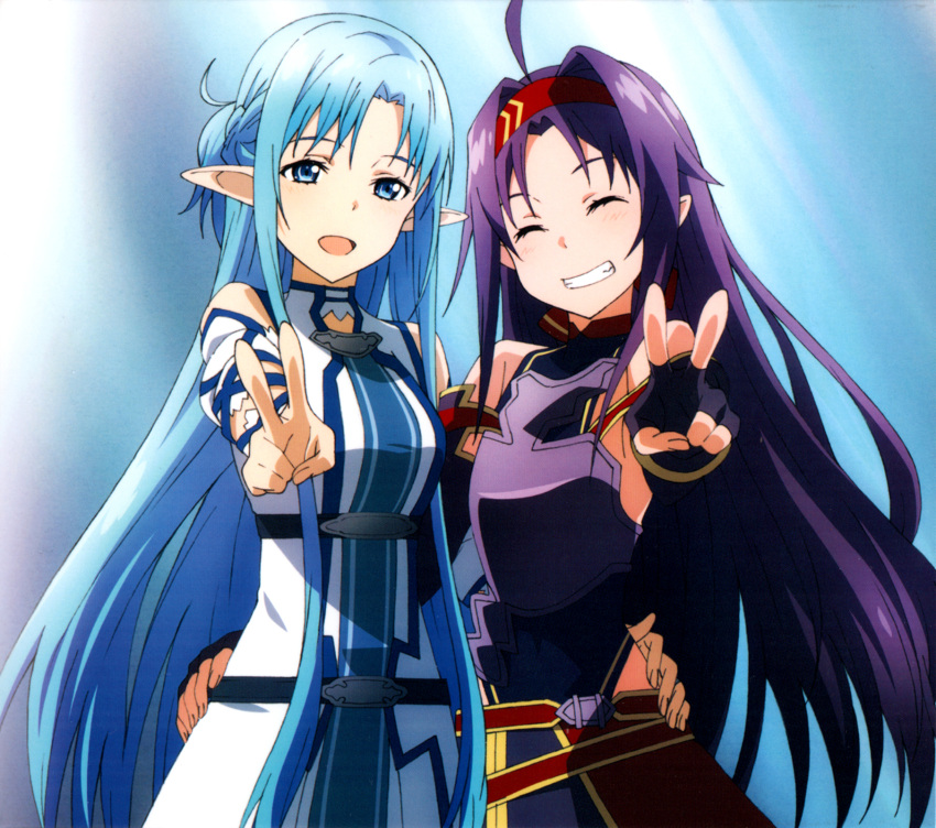 2girls asuna_(sao) highres multiple_girls sword_art_online tagme yuuki_(sao)
