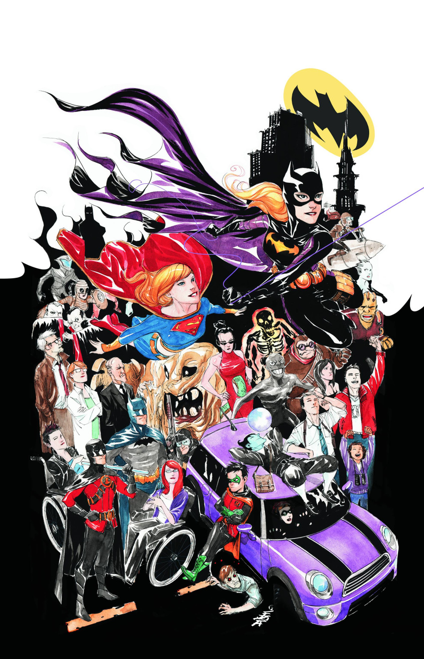 6+boys 6+girls alfred_pennyworth armor armpit_holster barbara_gordon batgirl batman batman_(series) binoculars black_hair blonde_hair boots brothers bruce_wayne cape car clayface crossed_arms crystal_brown damian_wayne dark_skin dc_comics dick_grayson diesel_(dc) doctor_phosphorus domino_mask dracula dustin_nguyen family father_and_son francisco_gracia gauntlets gray_ghost ground_vehicle harmony highres holster jacket james_gordon jordanna_spence klarion kryptonian livewire mask mini_cooper mother_and_daughter motor_vehicle multiple_boys multiple_girls necktie nell_little nick_gage oracle orange_hair police power_armor proxy red_robin robin_(dc) roulette roxy_rocket shoulder_holster siblings sitting slipstream_(dc) smile squire staff stephanie_brown supergirl tim_drake traditional_media vampire vehicle wendy_white wheelchair