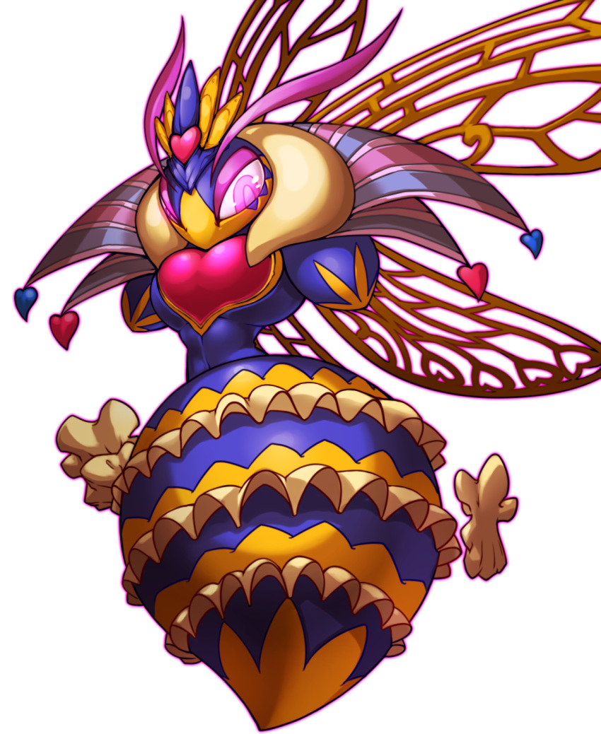 1girl antennae crown female gloves insect insect_girl kirby_(series) kirby_triple_deluxe nintendo no_humans pink_eyes queen queen_sectonia simple_background solo spoilers white_background wings