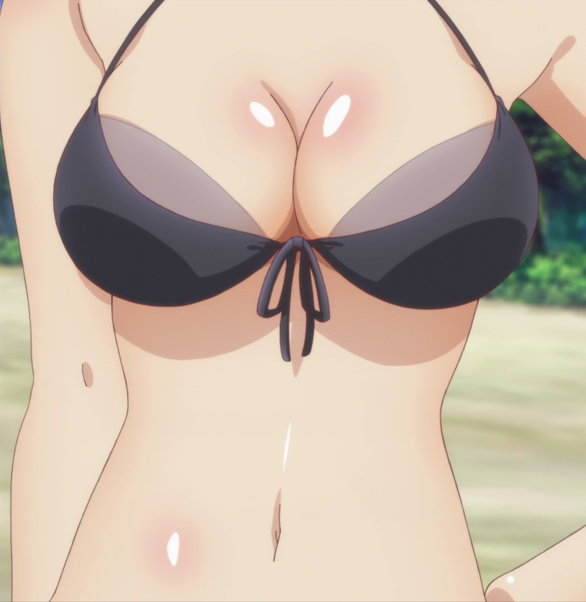 1girl bikini bra breasts cleavage koganuma_minori navel outbreak_company screencap stitched swimsuit underwear