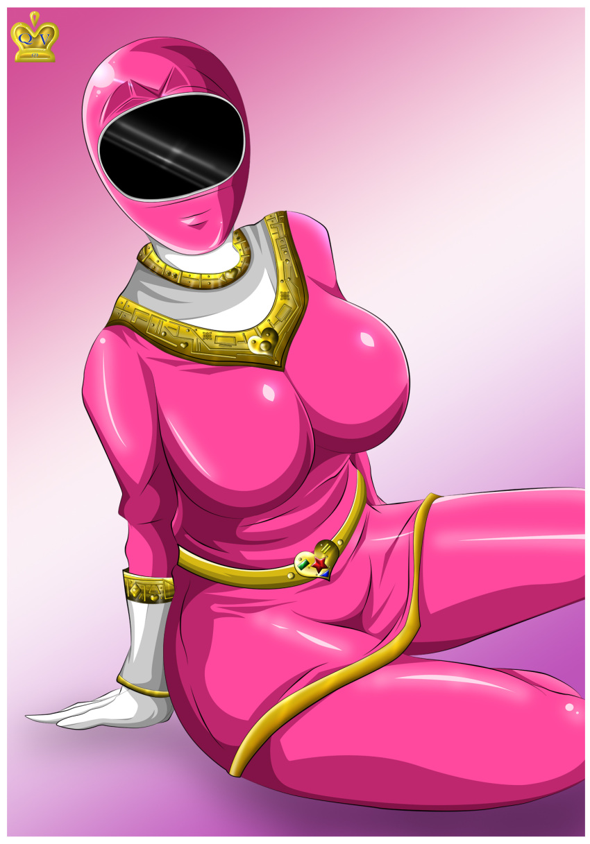 1girl belt breasts chouriki_sentai_ohranger katherine_hillard large_breasts legs momo_maruo ohpink pose power_rangers power_rangers_zeo queen_vegeta_69 solo super_sentai