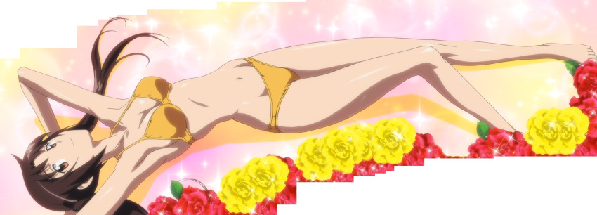 1girl barefoot bikini breasts feet highres screencap seitokai_yakuindomo swimsuit tagme tsuda_kotomi
