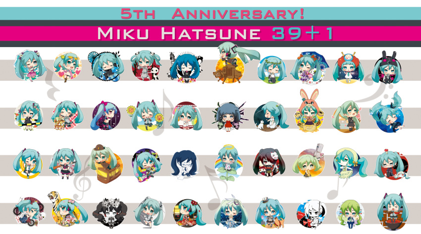 39 6+girls aimaina character_name chibi chibi_miku chocolate_train_(vocaloid) colorful_pop_beat_(vocaloid) deep_sea_girl do_re_mi_fa_rondo_(vocaloid) doremifa_rondo_(vocaloid) gaikotsu_gakudan_to_riria_(vocaloid) hachune_miku hato_(vocaloid) hatsune_miku hello_planet_(vocaloid) highres kagerou_days_(vocaloid) karakuri_pierrot_(vocaloid) kocchi_muite_baby_(vocaloid) laika_(vocaloid) lonely_heart_(vocaloid) long_hair lots_of_laugh_(vocaloid) marionette_(vocaloid) melt_(vocaloid) miracle_paint_(vocaloid) multiple_girls mushroom_mother_(vocaloid) musunde_hiraite_rasetsu_to_mukuro_(vocaloid) nisoku_hokou_(vocaloid) panda_no_kodomo_(vocaloid) poppippoo_(vocaloid) project_diva project_diva_(series) project_diva_2nd puzzle_(vocaloid) raujika_(vocaloid) saihate_(vocaloid) sakura_no_ame_(vocaloid) sakura_zensen_ijou_nashi_(vocaloid) shinkai_shoujo_(vocaloid) shotgun_lovers_(vocaloid) smiley_x_smiley_(vocaloid) songover spica_(vocaloid) starduster_(vocaloid) sugar_chocolate_waffle_(vocaloid) sweet_devil_(vocaloid) sweetiex2_(vocaloid) torinoko_city_(vocaloid) tottsuan tsubaki_no_hana_(vocaloid) twintails ura-omote_lovers_(vocaloid) vocaloid voice_(vocaloid) yoku_aru_rinne_to_neko_no_hanashi_(vocaloid) yubikiri_(vocaloid)