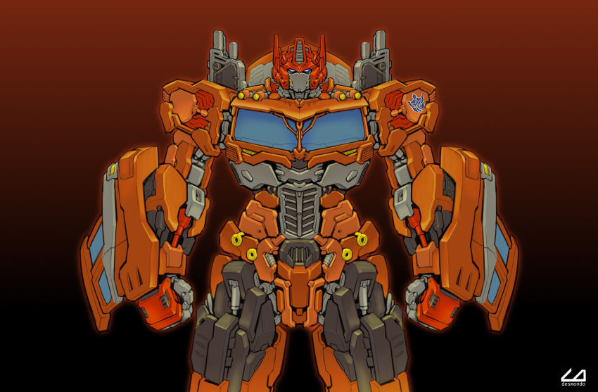 artist_name autobot blue_eyes character_request clenched_hands ct990413 gradient_background highres looking_at_viewer mecha no_humans robot science_fiction solo straight-on transformers variant_set