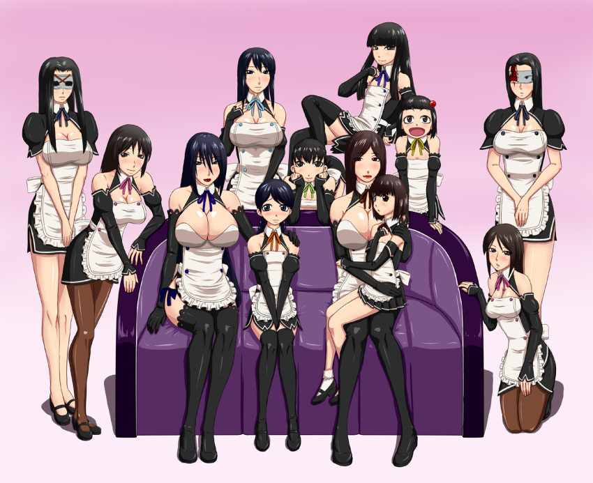 6+girls :d :o age_difference apron arm_support bangs bare_shoulders bent_over black_eyes black_hair black_legwear blood blue_eyes blue_hair blunt_bangs blush bob_cut braid breasts brown_eyes brown_hair brown_legwear buttons child chin_rest cleavage cleavage_cutout cosplay couch detached_sleeves dream_c_club embarrassed everyone fatal_frame fatal_frame_3 flat_chest frills futaba_riho futaba_riho_(cosplay) gradient gradient_background hair_ornament halterneck hand_on_shoulder highres himuro_kirie himuro_kizuna hug huge_breasts kneeling kuze_amane kuze_hisame kuze_kyouka kuze_minamo kuze_shigure lace lace-trimmed_thighhighs large_breasts lipstick long_hair looking_at_viewer maid maid_apron makeup mary_janes mask mature mian_(dream_c_club) mian_(dream_c_club)_(cosplay) milf mio_(dream_c_club) mio_(dream_c_club)_(cosplay) ml mole mother_and_daughter multiple_girls nao_(dream_c_club) nao_(dream_c_club)_(cosplay) older open_mouth pantyhose parted_bangs pleated_skirt purple_hair red_lipstick reika_(dream_c_club) reika_(dream_c_club)_(cosplay) ribbon rui_(dream_c_club) rui_(dream_c_club)_(cosplay) setsu_(dream_c_club) setsu_(dream_c_club)_(cosplay) shadow shirt shoes short_hair sidelocks sitting sitting_on_lap sitting_on_person skirt smile standing takigawa_yoshino taut_clothes taut_shirt teenage thigh-highs twin_braids yukishiro_reika