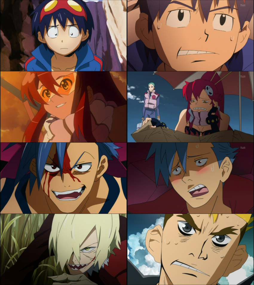 1girl 5boys episode4 highres kamina kittan multiple_boys quality screencap simon tengen_toppa_gurren_lagann viral yoko_littner