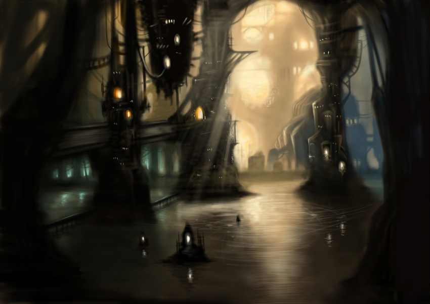 bad_id building cable cave gia scenery science_fiction water