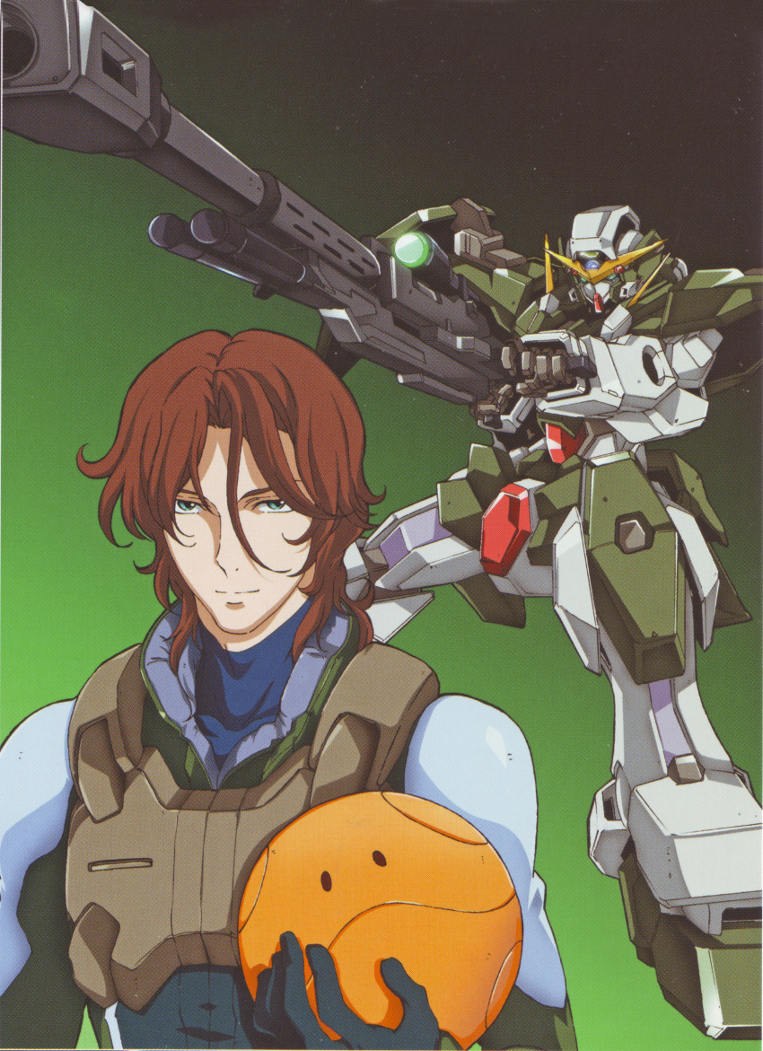 absurdres gundam gundam_00 gundam_dynames haro highres lockon_stratos mecha official_art scan