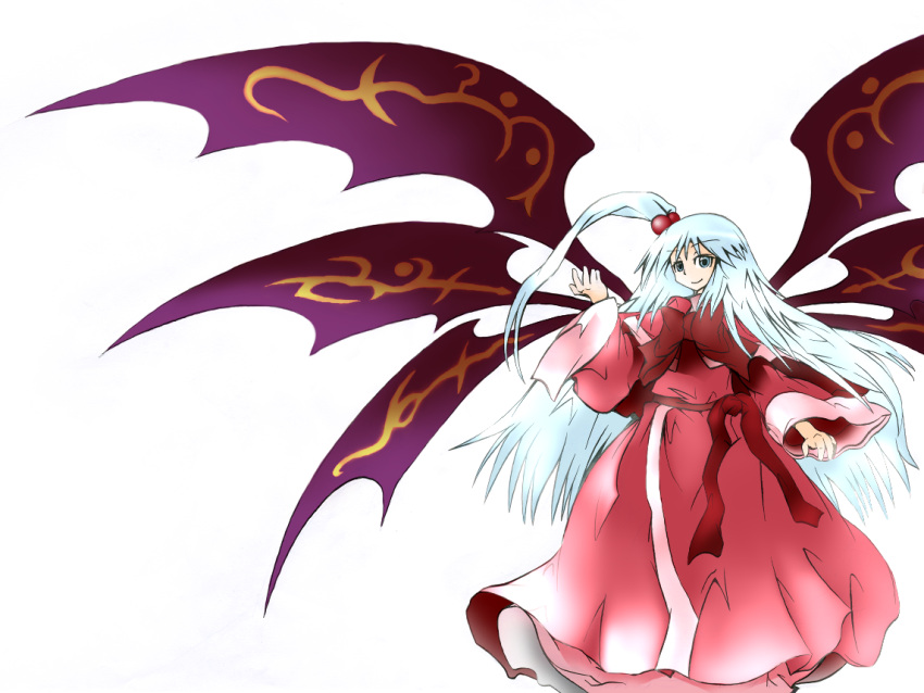 multiple_wings shinki solo touhou white_hair wings