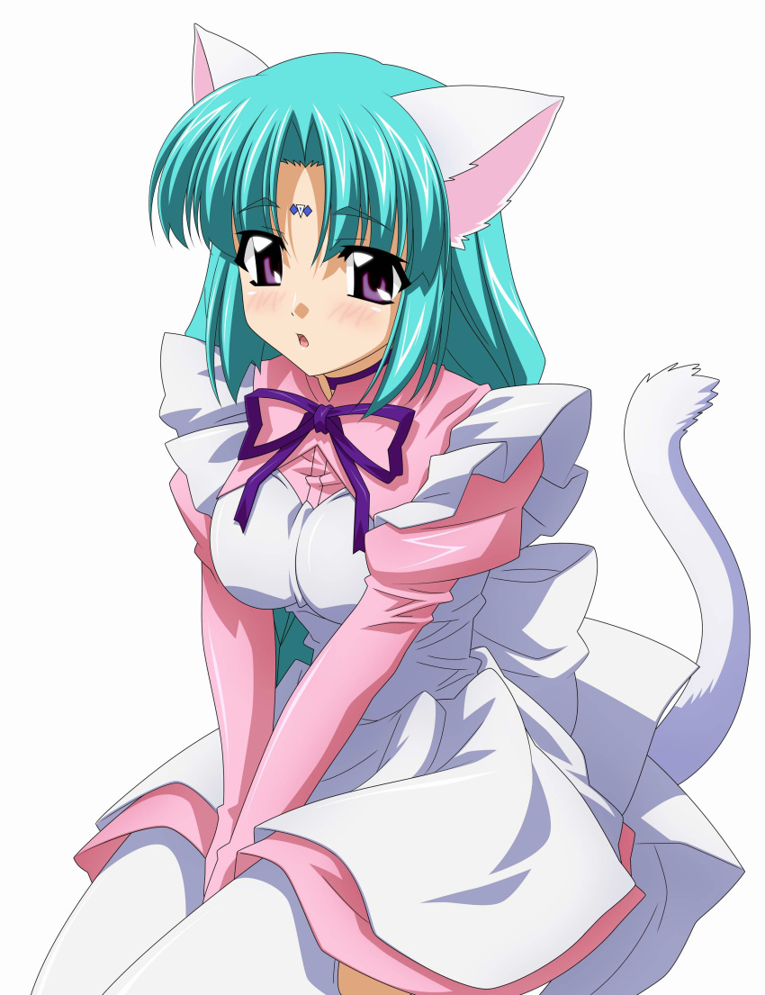 90s absurdres animal_ears canal_vorfeed cat_ears cat_tail highres lost_universe maid sugimura_tomokazu tail thigh-highs