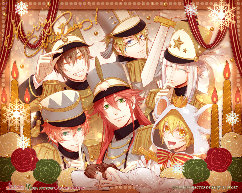 abraham_van_helsing ars&egrave;ne_lupin brown_hair cardia_(code:_realize) code:_realize delacroix_ii green_eyes impey_barbicane miko_(artist) saint-germain victor_frankenstein_(code:_realize) yellow_eyes