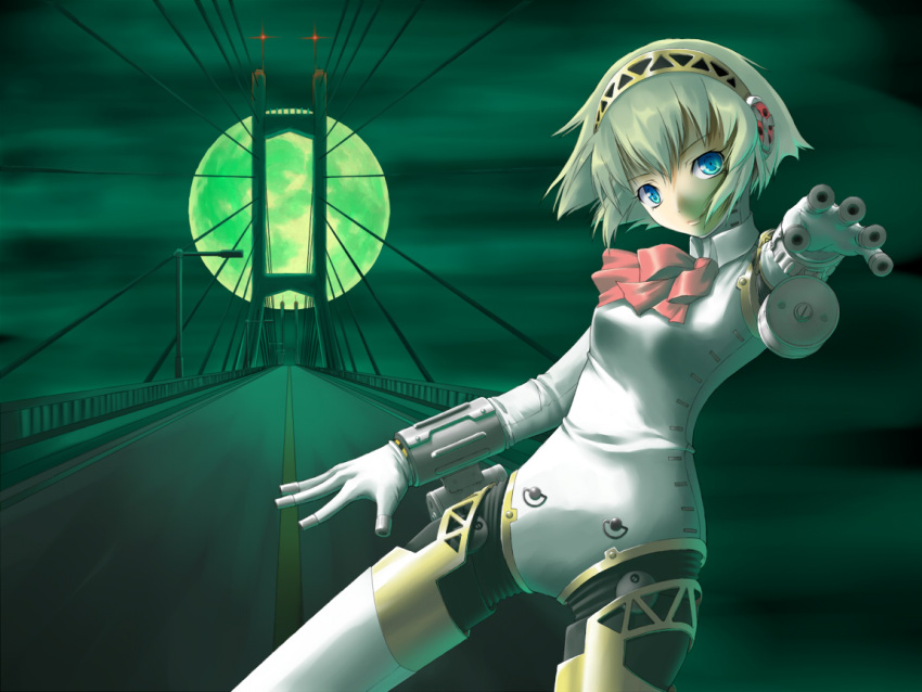 aegis aegis_(persona) android atlus bad_id blonde_hair blue_eyes bridge moon persona persona_3 ribbon