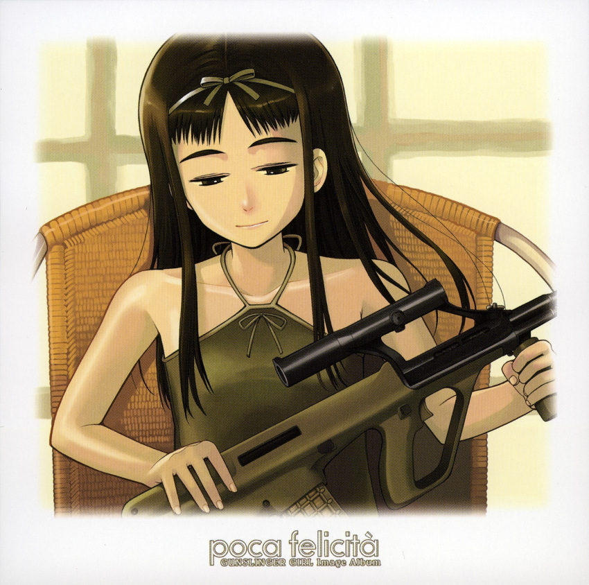 00s angelica assault_rifle bullpup gun gunslinger_girl highres rifle scan scope steyr_aug vertical_foregrip weapon