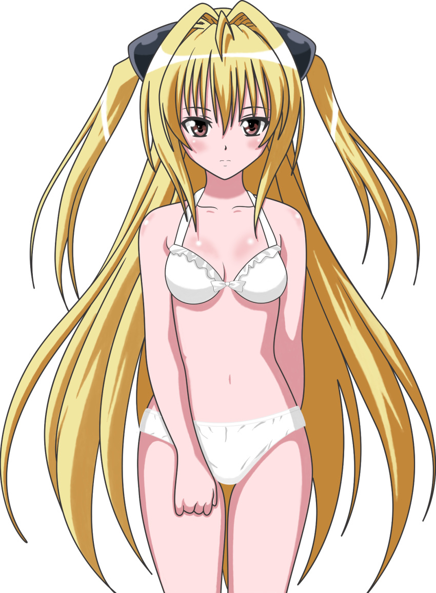 blonde_hair breasts cleavage golden_darkness highres konjiki_no_yami long_hair navel red_eyes swimsuit to_love-ru toloveru transparent_background twintails vector_trace very_long_hair