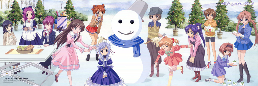 00s 6+girls :d :o ^_^ age_difference ahoge apron aria_(sister_princess) arm_ribbon bangs belt bike_shorts blazer bloomers blue_eyes blue_hair boots bow bowl braid bread brown_eyes brown_hair bucket cabbie_hat chair chikage_(sister_princess) child chin_stroking choker christmas_ornaments christmas_tree closed_eyes clouds cup dress drill_hair drink everyone flat_chest food frilled_dress frills glasses gloves grey_hair hair_bow hair_ribbon hairband hand_on_thigh haruka_(sister_princess) hat high_heels highres hinako_(sister_princess) holding hood hoodie jacket jewelry kaho_(sister_princess) kanasaki_takaomi karen_(sister_princess) knee_boots kneehighs kneeling leaning_forward leg_lift loafers lolita_fashion long_dress long_image long_skirt looking_at_viewer magnifying_glass mamoru_(sister_princess) marie_(sister_princess) mary_janes miniskirt monochrome multiple_girls necklace necktie official_art on_ground open_clothes open_jacket open_mouth orange_eyes orange_hair outdoors parted_bangs pink_hair plate pleated_skirt pointing ponytail purple_hair red_eyes ribbon rinrin_(sister_princess) sakuya_(sister_princess) scan scarf school_uniform serafuku shawl shirayuki_(sister_princess) shoes short_dress short_twintails siblings side_braid sidelocks sister_princess sisters sitting skirt sky smile sneakers snow snow_bunny snowball snowman socks squatting standing star star_print striped stuffed_animal stuffed_toy surprised sweater table teacup teapot teddy_bear throwing tomboy tree twin_braids twin_drills twintails underwear v_arms violet_eyes white_legwear wide_image wrench yellow_legwear yotsuba_(sister_princess)